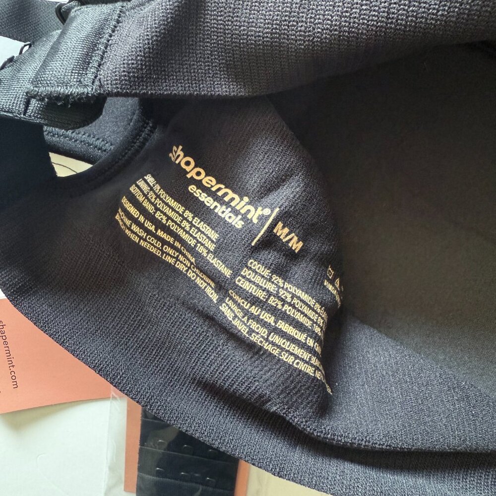 NWT Shapermint Everyday Comfort Straps Wireless Shaping Bra Black Size Medium M - Picture 8 of 8